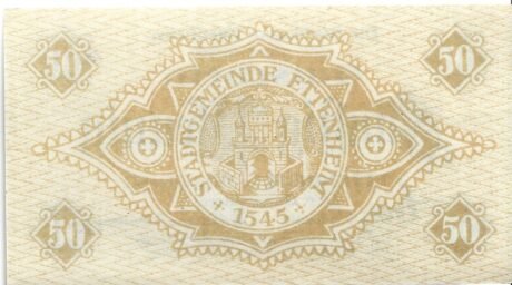 Реверс банкноты 50 fenigów (Niemcy) 1917