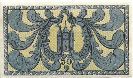 Реверс банкноты 50 fenigów (Niemcy) 1918