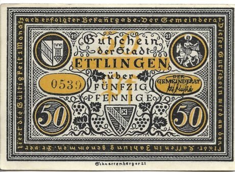 Аверс банкноты 50 fenigów (Niemcy) 1921