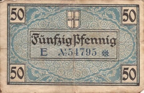 Реверс банкноты 50 fenigów (Niemcy) 1919