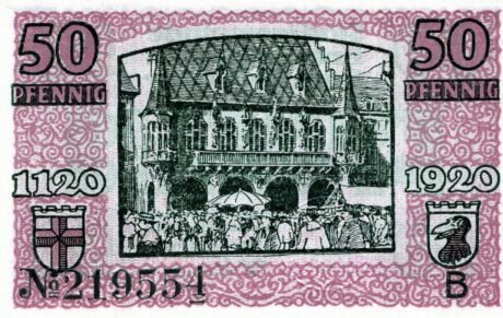 Реверс банкноты 50 fenigów (Niemcy) 1920