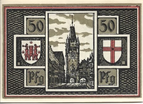 Реверс банкноты 50 fenigów (Niemcy) 1921