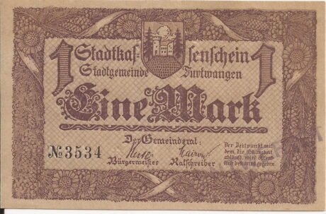 Аверс банкноты 1 marka (Niemcy) 1918