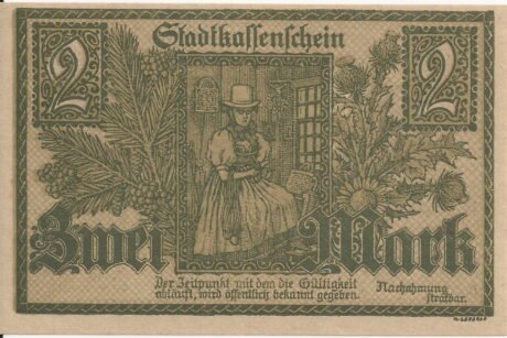 Реверс банкноты 2 marki (Niemcy) 1918