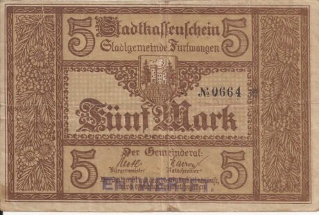 Аверс банкноты 5 marek (Niemcy) 1918