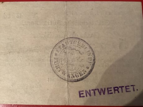 Реверс банкноты 5 marek (Niemcy) 1918