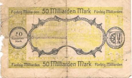 Реверс банкноты 50000000000 марок (Германия) 1923 года