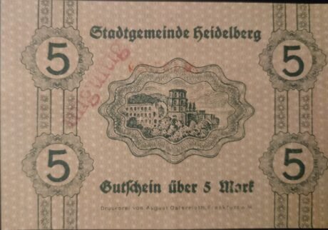 Реверс банкноты 5 marek (Niemcy) 1918