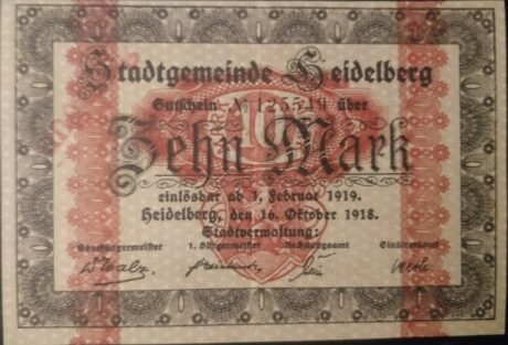 Аверс банкноты 10 марок (Германия) 1918 года