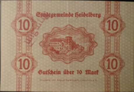Реверс банкноты 10 марок (Германия) 1918 года