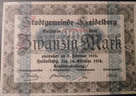 Аверс банкноты 20 марок (Германия) 1918 года