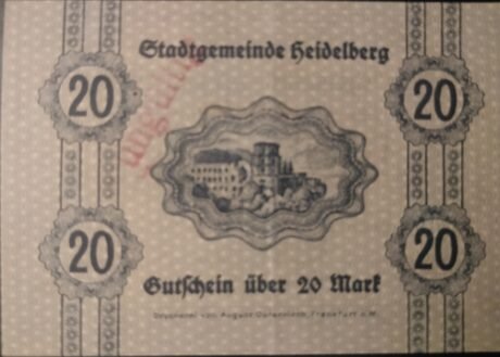 Реверс банкноты 20 марок (Германия) 1918 года