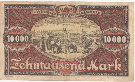 Аверс банкноты 10000 marek (Niemcy) 1923