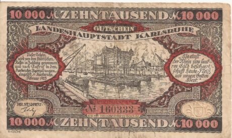 Реверс банкноты 10000 marek (Niemcy) 1923