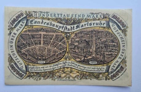 Реверс банкноты 100000 марок (Германия) 1923 года