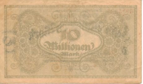 Реверс банкноты 10000000 Reichsbahndirektion (Germany) 1923