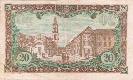 Реверс банкноты 20000000000 marek (Niemcy) 1923