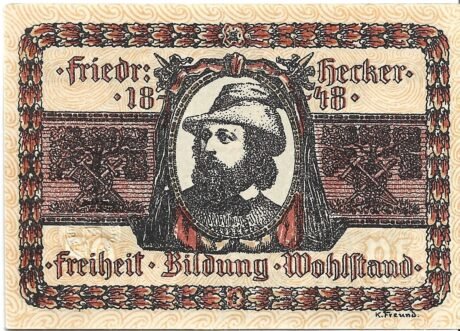 Реверс банкноты 50 пфеннигов (Германия)