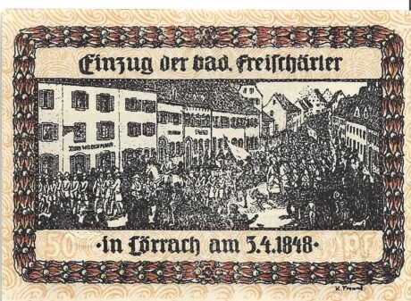 Реверс банкноты 50 fenigów (Niemcy)