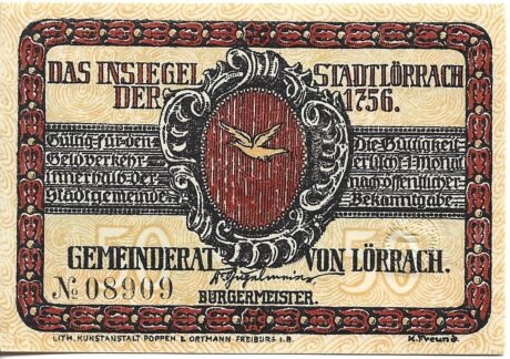 Аверс банкноты 50 fenigów (Niemcy)