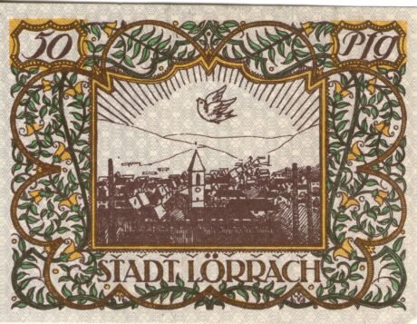 Реверс банкноты 50 fenigów (Niemcy) 1920