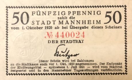 Аверс банкноты 50 пфеннигов (Германия) 1920 года