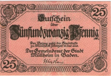 Аверс банкноты 25 пфеннигов (Германия)