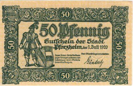 Аверс банкноты 50 fenigów (Niemcy) 1920