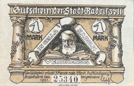 Аверс банкноты 1 marka (Niemcy) 1921