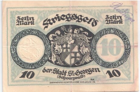 Реверс банкноты 10 marek (Niemcy) 1919