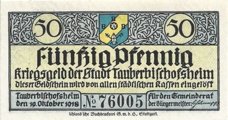 Аверс банкноты 50 fenigów (Niemcy) 1918