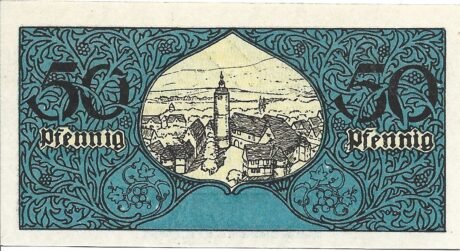 Реверс банкноты 50 fenigów (Niemcy) 1918