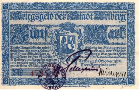 Аверс банкноты 5 marek (Niemcy) 1918