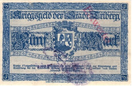 Реверс банкноты 5 marek (Niemcy) 1918