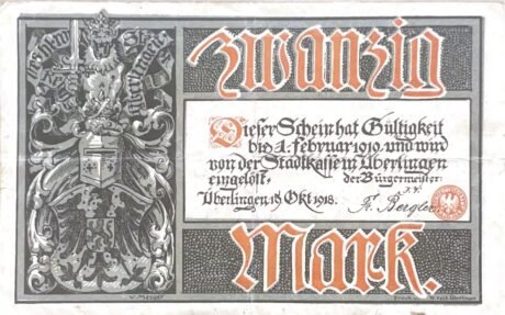 Аверс банкноты 20 marek (Niemcy) 1918