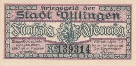 Аверс банкноты 50 пфеннигов (Германия) 1918 года