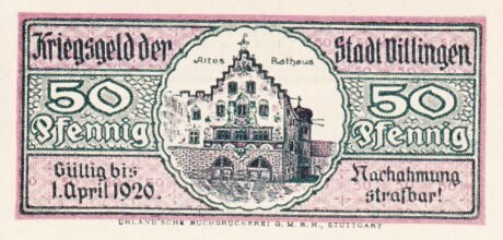 Реверс банкноты 50 пфеннигов (Германия) 1918 года