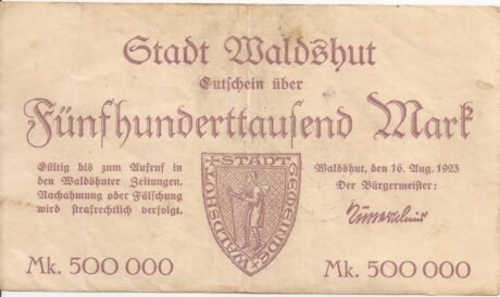 Аверс банкноты 500000 marek (Niemcy) 1923