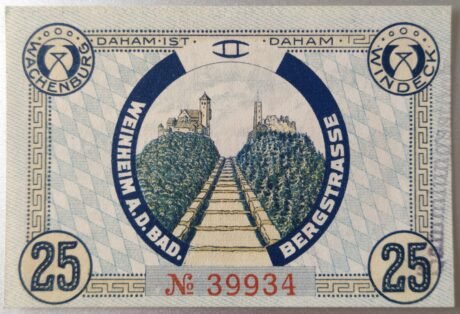 Реверс банкноты 25 пфеннигов (Германия) 1918 года