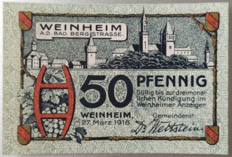 Аверс банкноты 50 пфеннигов (Германия) 1918 года