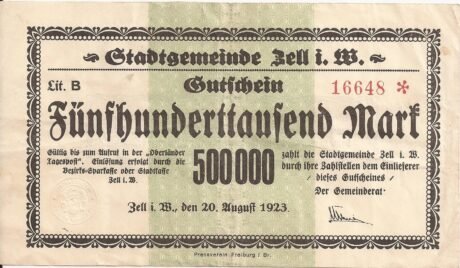 Аверс банкноты 500000 marek (Niemcy) 1923