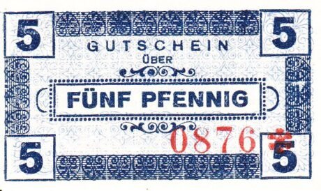 Реверс банкноты 5 fenigów Dießen am Ammersee; Jos C. Huber (Niemcy) 1920