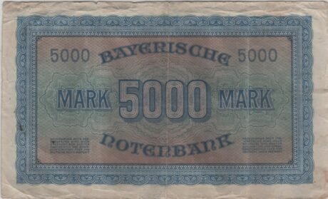 Реверс банкноты 5000 marek Bayerische Notenbank (Niemcy) 1922