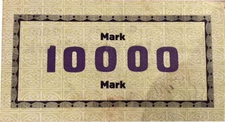Реверс банкноты 10000 marek dirlewang (Niemcy) 1923