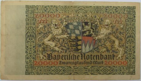 Реверс банкноты 20000 marek Bayerische Notenbank (Niemcy) 1923