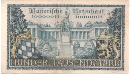 Реверс банкноты 100000 marek Bayerische Notenbank (Niemcy) 1923