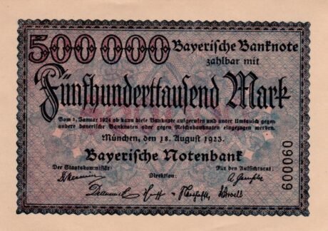 Аверс банкноты 500000 марок Bayerische Notenbank (Германия) 1923 года