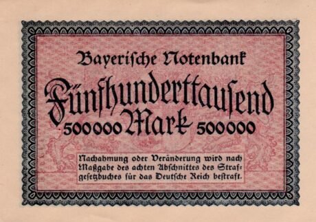 Реверс банкноты 500000 марок Bayerische Notenbank (Германия) 1923 года