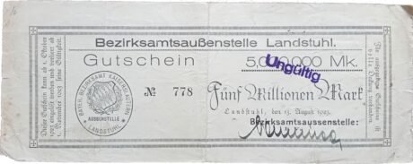 Аверс банкноты 5000000 marek (Niemcy) 1923