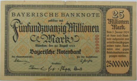 Аверс банкноты 25000000 marek (Niemcy) 1923